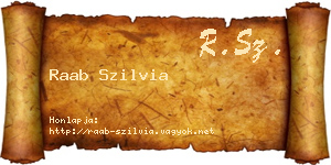 Raab Szilvia névjegykártya